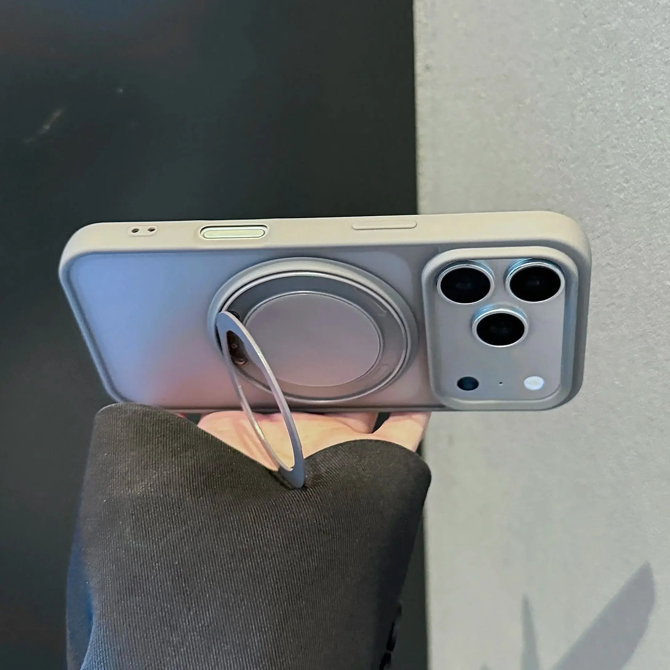 360 Rotating Bracket Magnetic Case For iPhone Air 17 16 15 14 13 12 11 Pro Max Plus For Magsafe Wireless Charge Frosted PC Cover